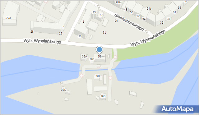 Wrocław, Wybrzeże Stanisława Wyspiańskiego, 39, mapa Wrocławia