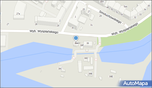 Wrocław, Wybrzeże Stanisława Wyspiańskiego, 39A, mapa Wrocławia