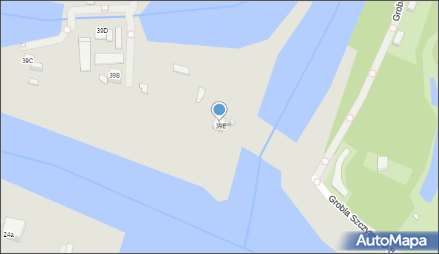 Wrocław, Wybrzeże Stanisława Wyspiańskiego, 39E, mapa Wrocławia