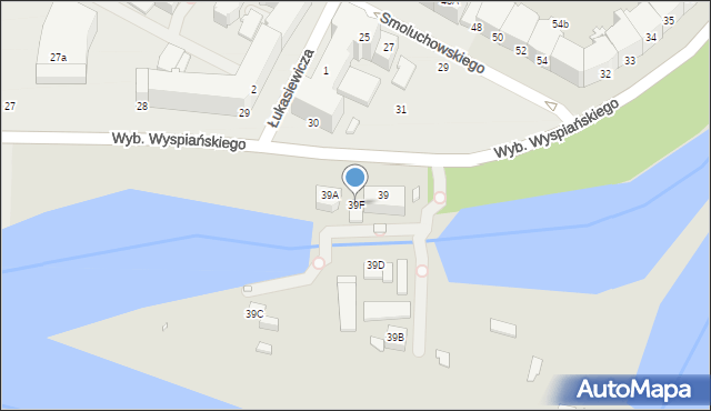 Wrocław, Wybrzeże Stanisława Wyspiańskiego, 39F, mapa Wrocławia