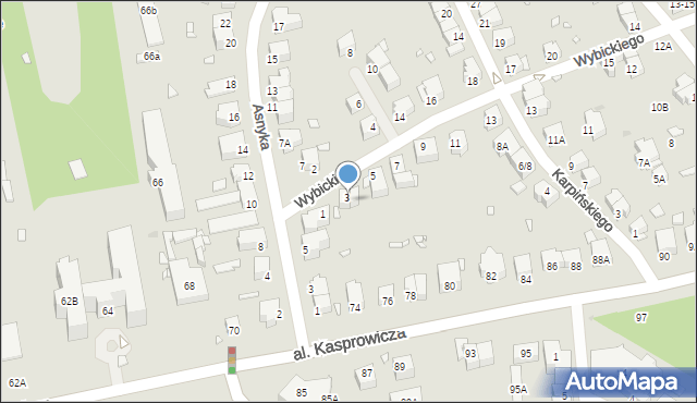 Wrocław, Wybickiego Józefa, gen., 3A, mapa Wrocławia
