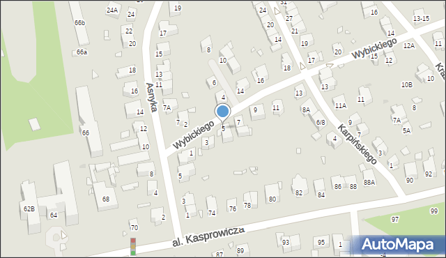 Wrocław, Wybickiego Józefa, gen., 5, mapa Wrocławia