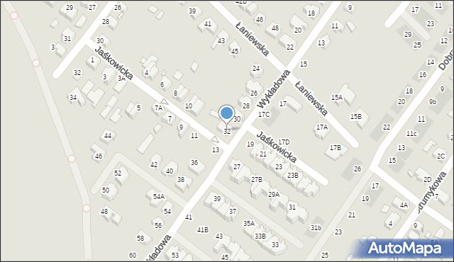 Wrocław, Wykładowa, 32, mapa Wrocławia