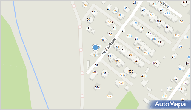 Wrocław, Wykładowa, 62, mapa Wrocławia