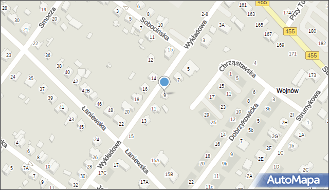 Wrocław, Wykładowa, 9, mapa Wrocławia