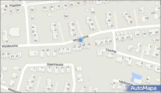 Wrocław, Wysłoucha Seweryna, 21, mapa Wrocławia