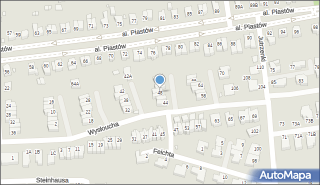 Wrocław, Wysłoucha Seweryna, 48, mapa Wrocławia