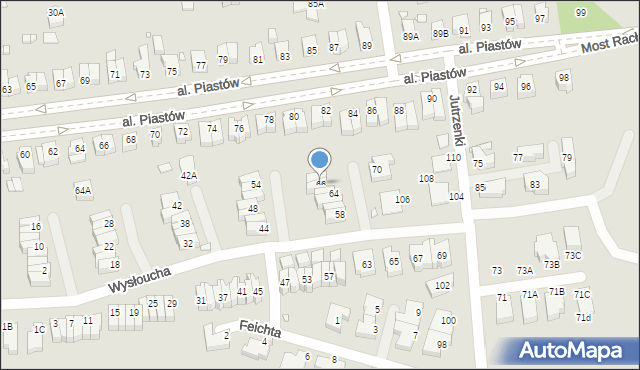 Wrocław, Wysłoucha Seweryna, 66, mapa Wrocławia