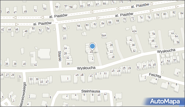 Wrocław, Wysłoucha Seweryna, 8, mapa Wrocławia