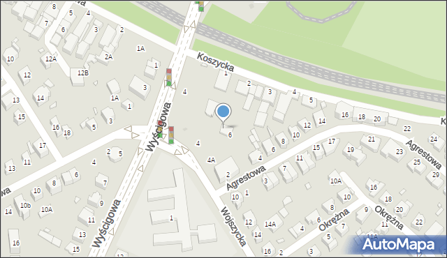 Wrocław, Wyścigowa, 2, mapa Wrocławia