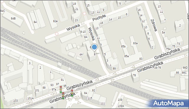 Wrocław, Wysoka, 4, mapa Wrocławia