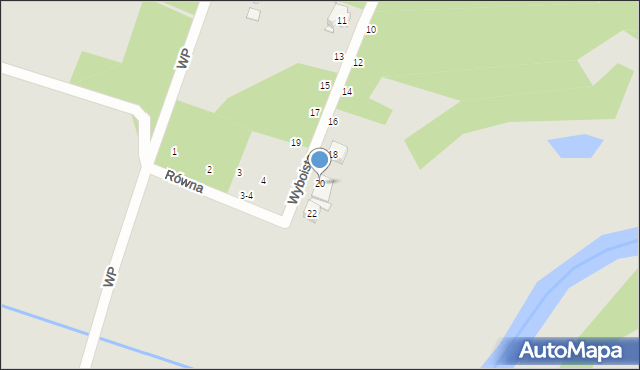 Wrocław, Wyboista, 20, mapa Wrocławia