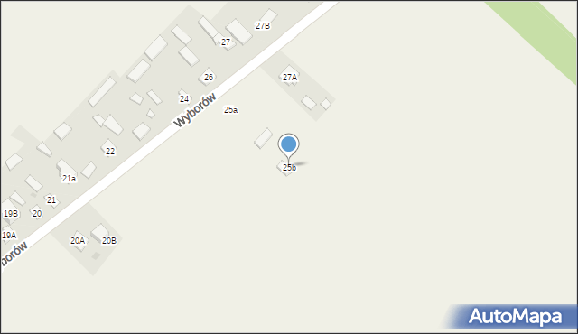 Wyborów, Wyborów, 25b, mapa Wyborów