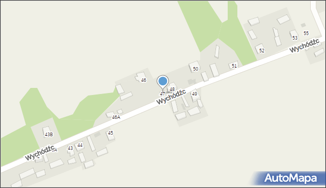 Wychódźc, Wychódźc, 47, mapa Wychódźc