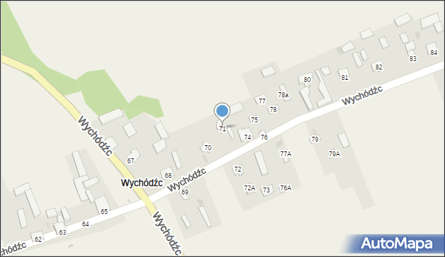 Wychódźc, Wychódźc, 71, mapa Wychódźc