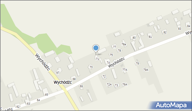 Wychódźc, Wychódźc, 71A, mapa Wychódźc