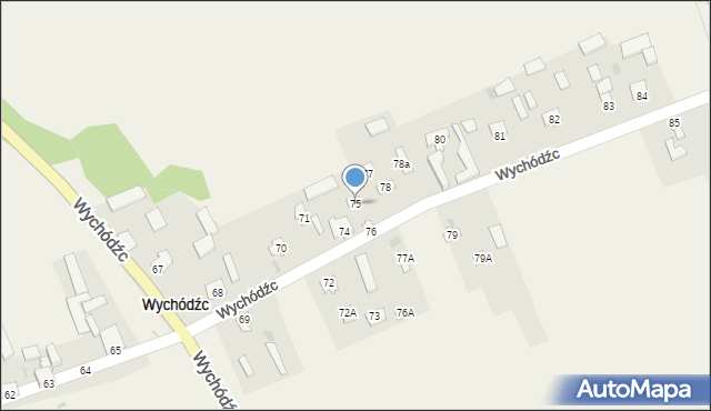 Wychódźc, Wychódźc, 75, mapa Wychódźc