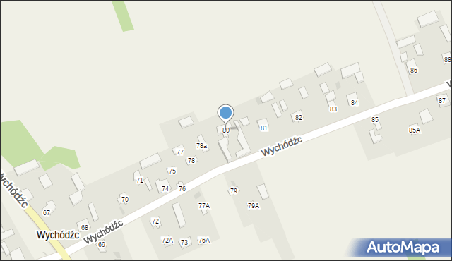 Wychódźc, Wychódźc, 80, mapa Wychódźc