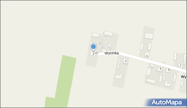 Wycinka, Wycinka, 1, mapa Wycinka