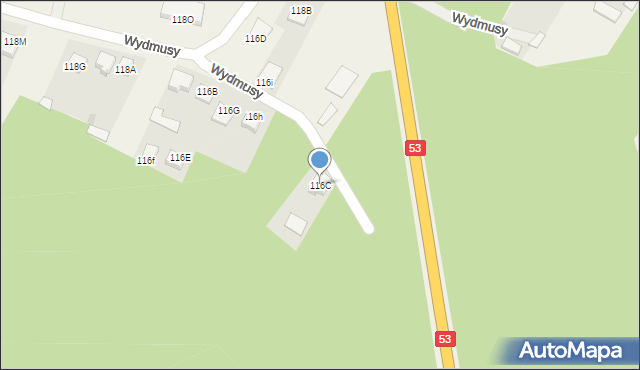 Wydmusy, Wydmusy, 116C, mapa Wydmusy
