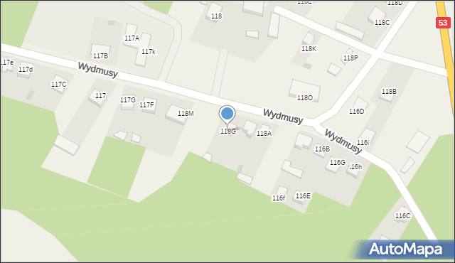 Wydmusy, Wydmusy, 118G, mapa Wydmusy
