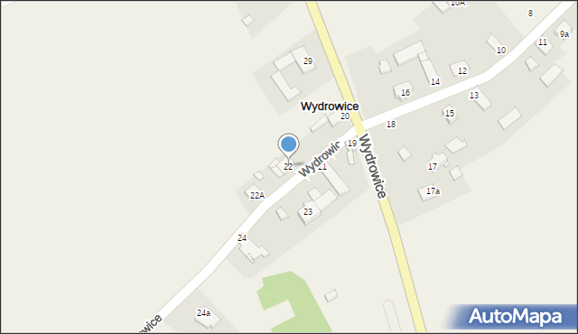 Wydrowice, Wydrowice, 22, mapa Wydrowice