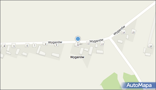 Wyganów, Wyganów, 11, mapa Wyganów