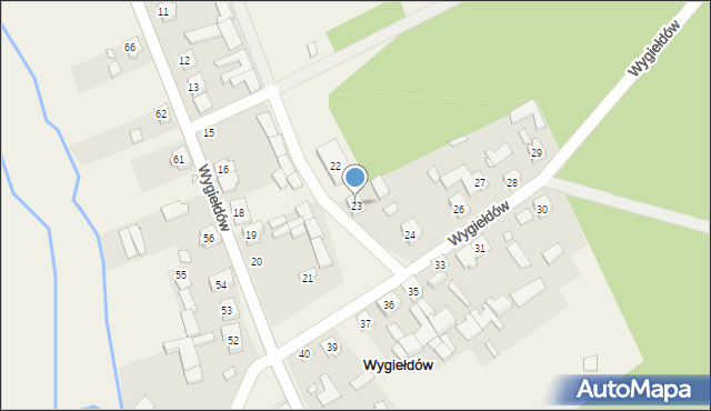 Wygiełdów, Wygiełdów, 23, mapa Wygiełdów