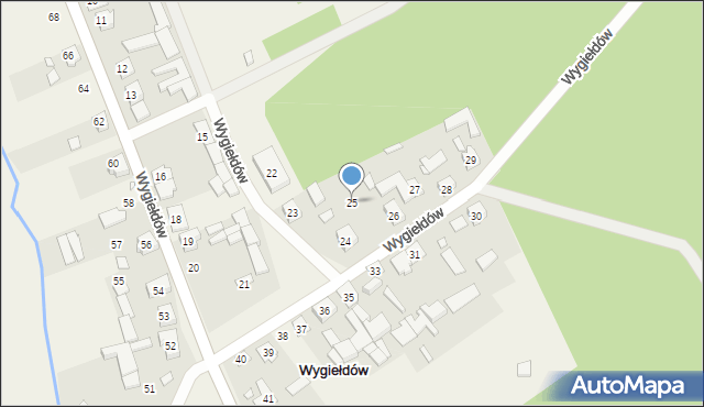 Wygiełdów, Wygiełdów, 25, mapa Wygiełdów