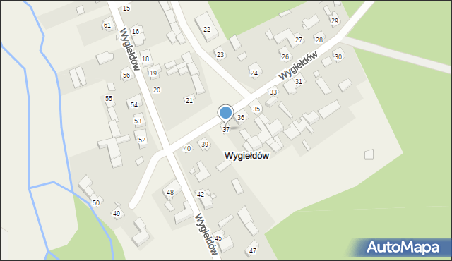 Wygiełdów, Wygiełdów, 37, mapa Wygiełdów