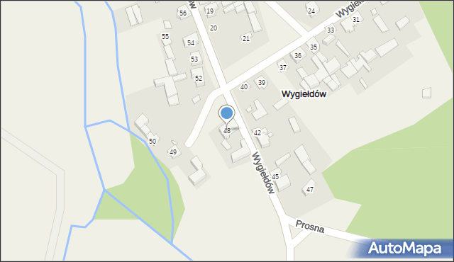 Wygiełdów, Wygiełdów, 48, mapa Wygiełdów