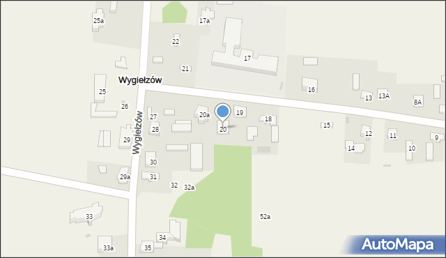 Wygiełzów, Wygiełzów, 20, mapa Wygiełzów