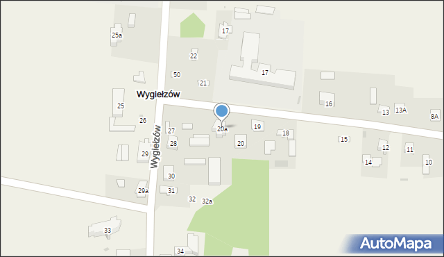 Wygiełzów, Wygiełzów, 20a, mapa Wygiełzów