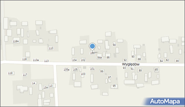 Wyględów, Wyględów, 100, mapa Wyględów