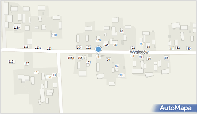 Wyględów, Wyględów, 101, mapa Wyględów