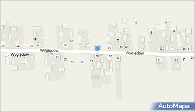 Wyględów, Wyględów, 58, mapa Wyględów
