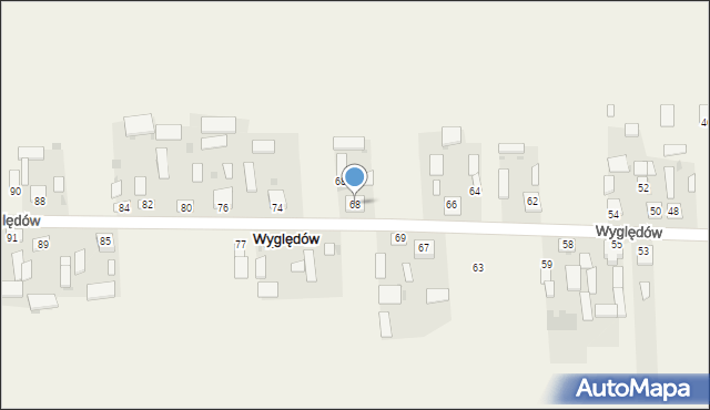 Wyględów, Wyględów, 68, mapa Wyględów