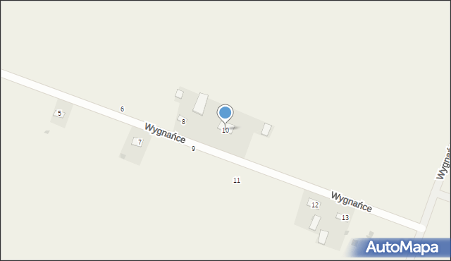 Wygnańce, Wygnańce, 10, mapa Wygnańce