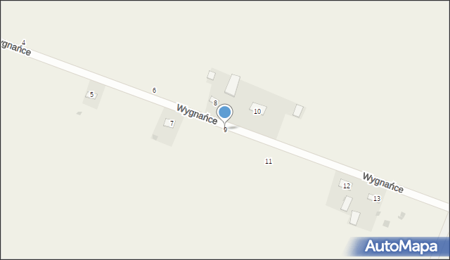 Wygnańce, Wygnańce, 9, mapa Wygnańce