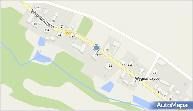 Wygnańczyce, Wygnańczyce, 13, mapa Wygnańczyce