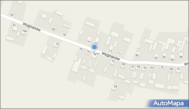 Wygnanów, Wygnanów, 74, mapa Wygnanów