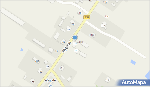 Wygoda, Wygoda, 11k, mapa Wygoda