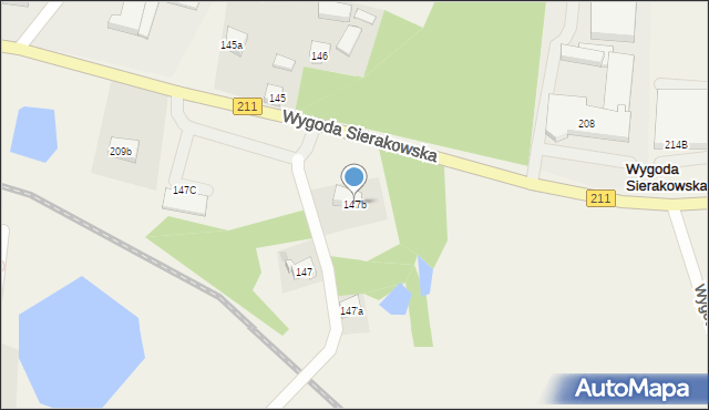 Wygoda Sierakowska, Wygoda Sierakowska, 147b, mapa Wygoda Sierakowska