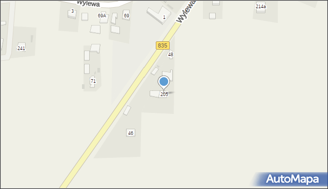 Wylewa, Wylewa, 205, mapa Wylewa