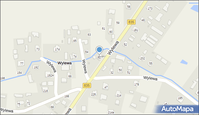 Wylewa, Wylewa, 62, mapa Wylewa