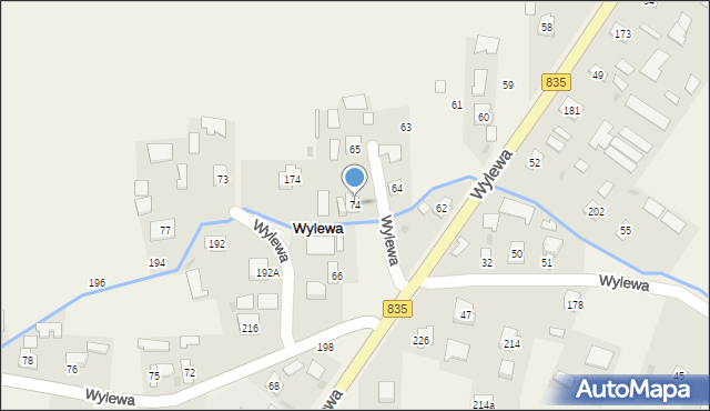 Wylewa, Wylewa, 74, mapa Wylewa