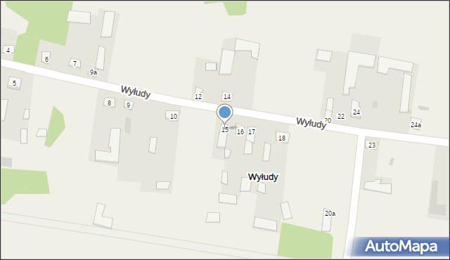 Wyłudy, Wyłudy, 15, mapa Wyłudy