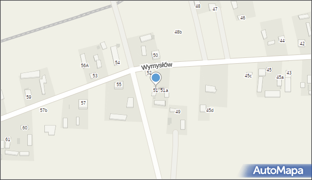 Wymysłów, Wymysłów, 51, mapa Wymysłów