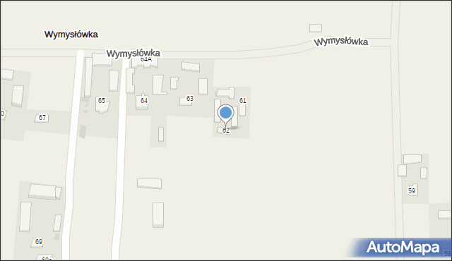 Wymysłówka, Wymysłówka, 62, mapa Wymysłówka