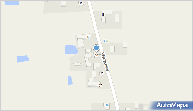 Wypychów, Wypychów, 36, mapa Wypychów
